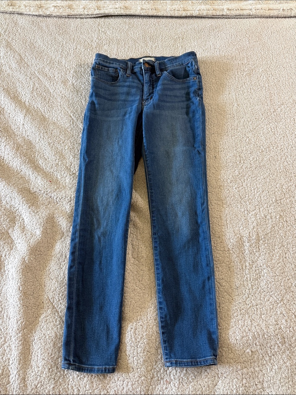 Madewell Women's 9” Mid-Rise Skinny Jeans in Dark Blue Wash 27